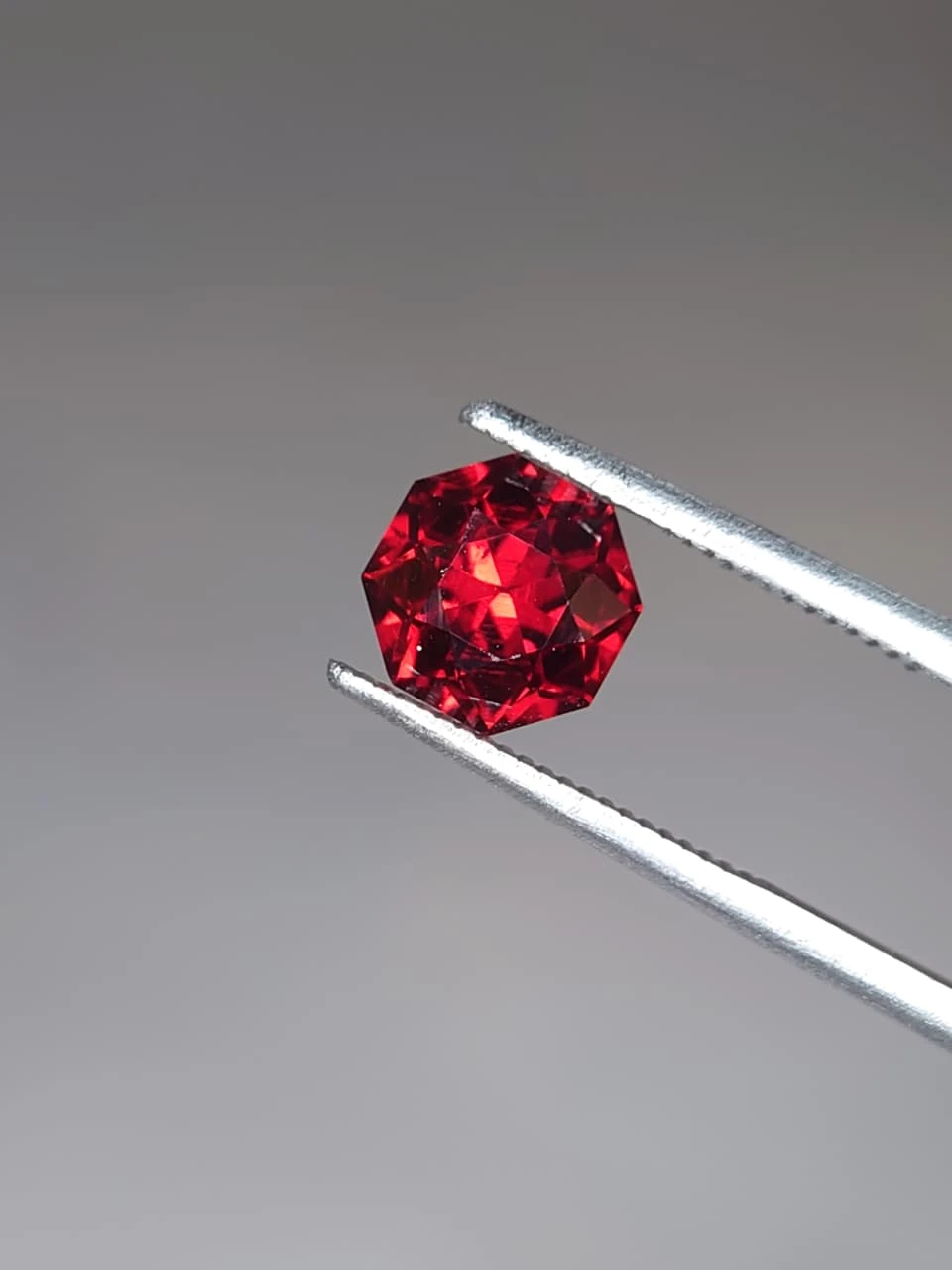 2ct Octagon Faceted Natural Malaya Garnet from Tanzania — view 4
